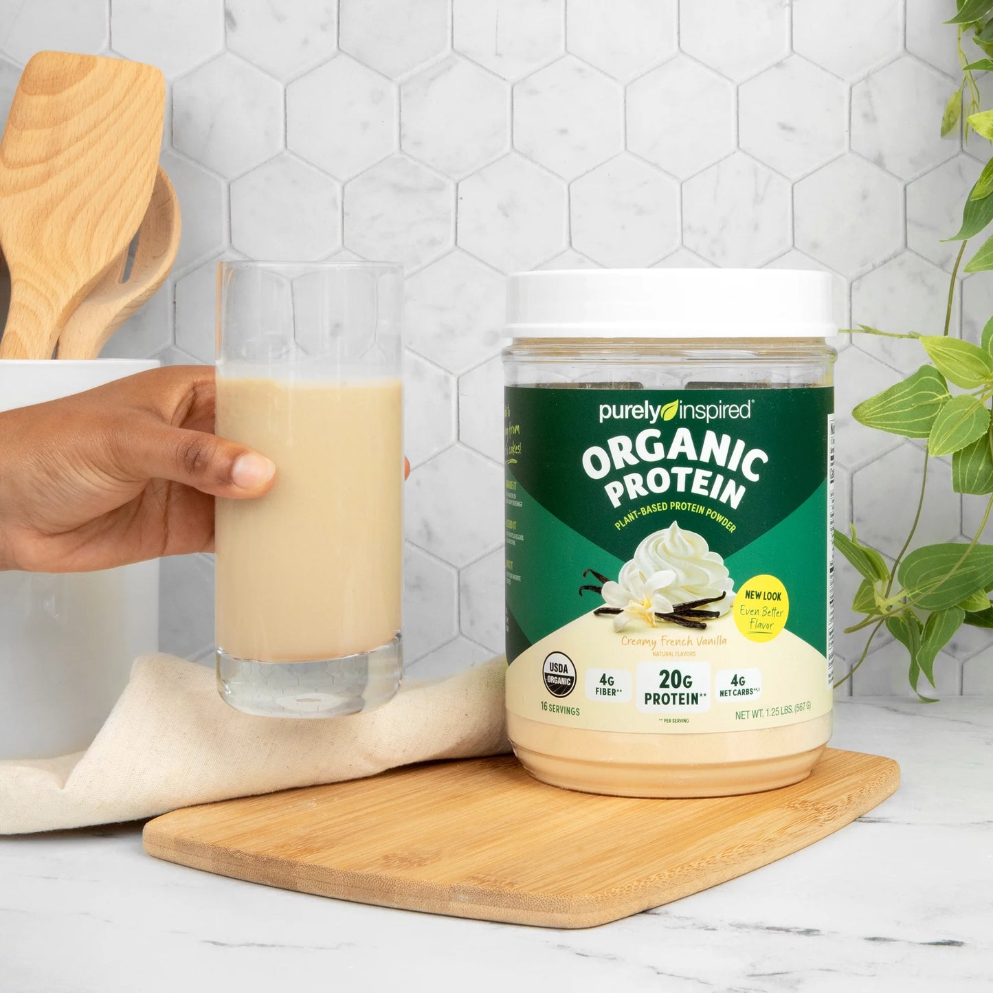 Purely Inspired Organic Plant-Based Protein Powder, Vanilla, 20g Protein, 1.25 lbs, 16 Servings