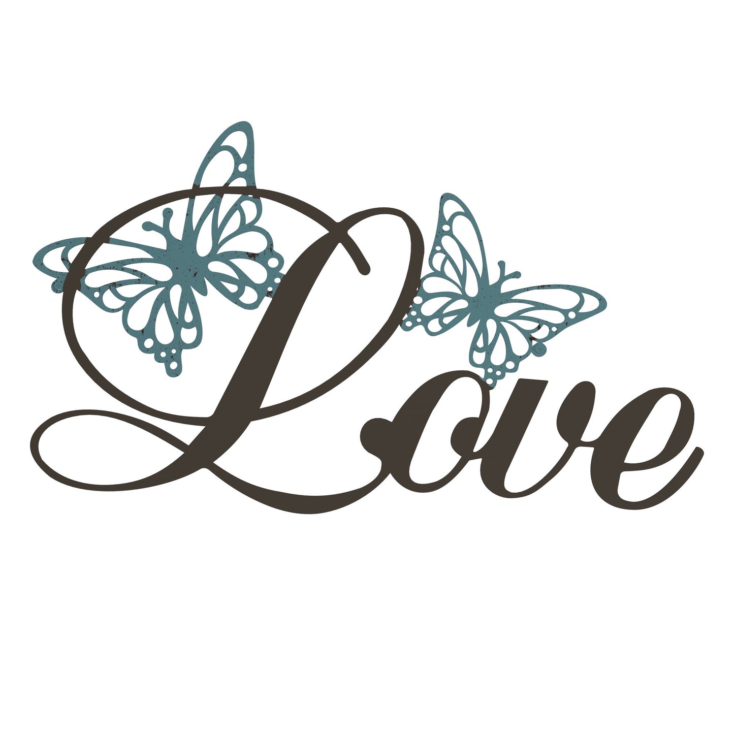 Modern Rustic Metal Cutout Wall Sign - Love