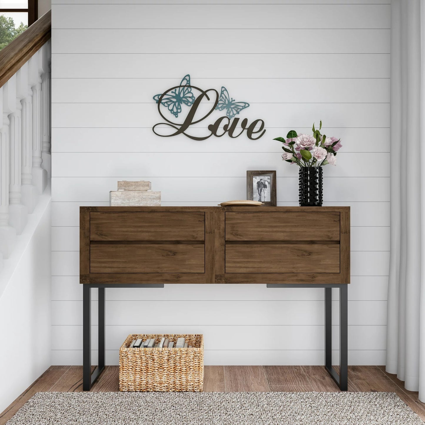 Modern Rustic Metal Cutout Wall Sign - Love