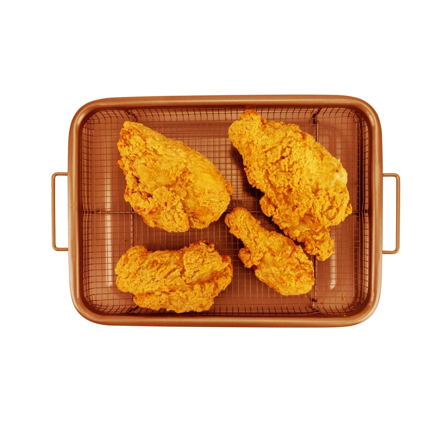 NEW!!! Non-Stick Air Fryer Crisper Basket and Tray Set, Copper