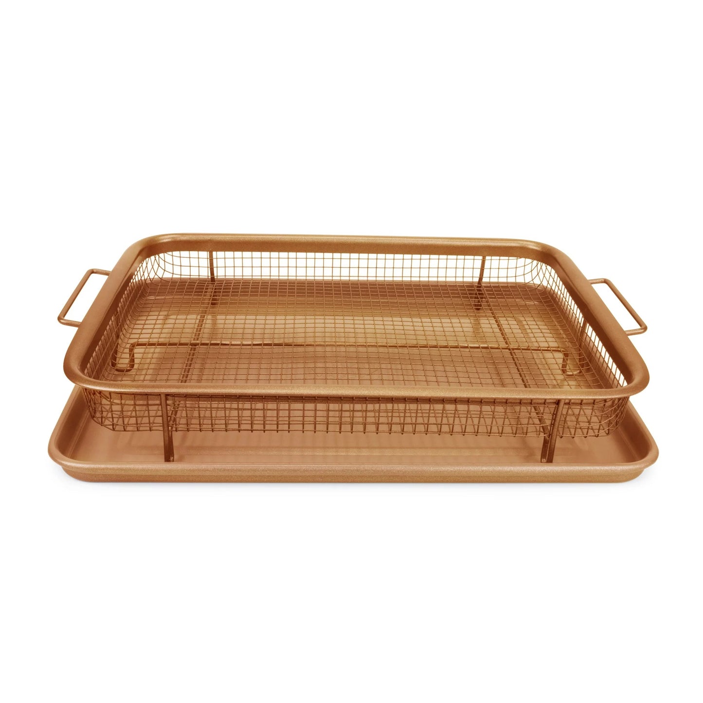 NEW!!! Non-Stick Air Fryer Crisper Basket and Tray Set, Copper