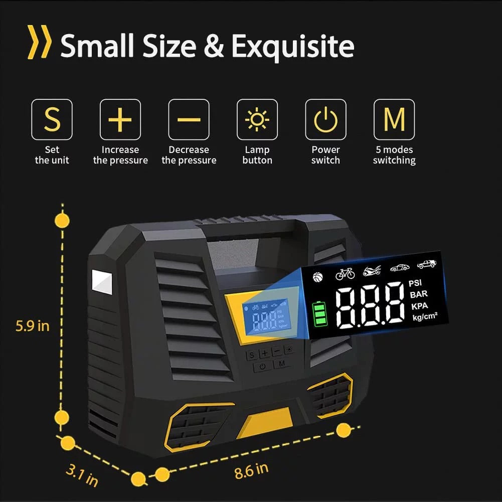 Portable Air compressor 12V DC with Digital Pressure Gauge,..