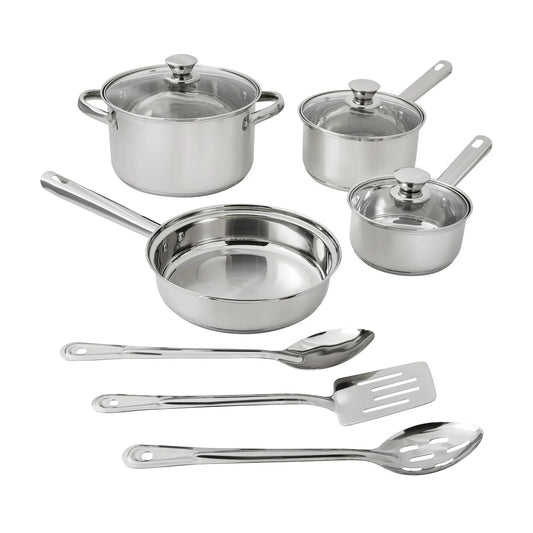 Stainless Steel 10 Piece Set, Kitchen Set, Cookware Set, Pots and Pans Set,