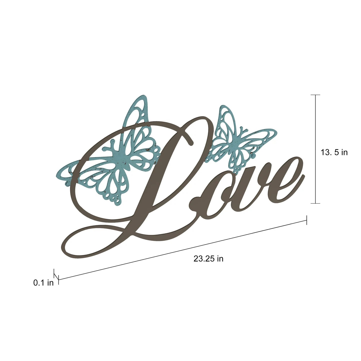 Modern Rustic Metal Cutout Wall Sign - Love