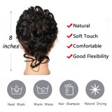 Women Nature Black Hair Buns, Curly Wavy Ponytail...