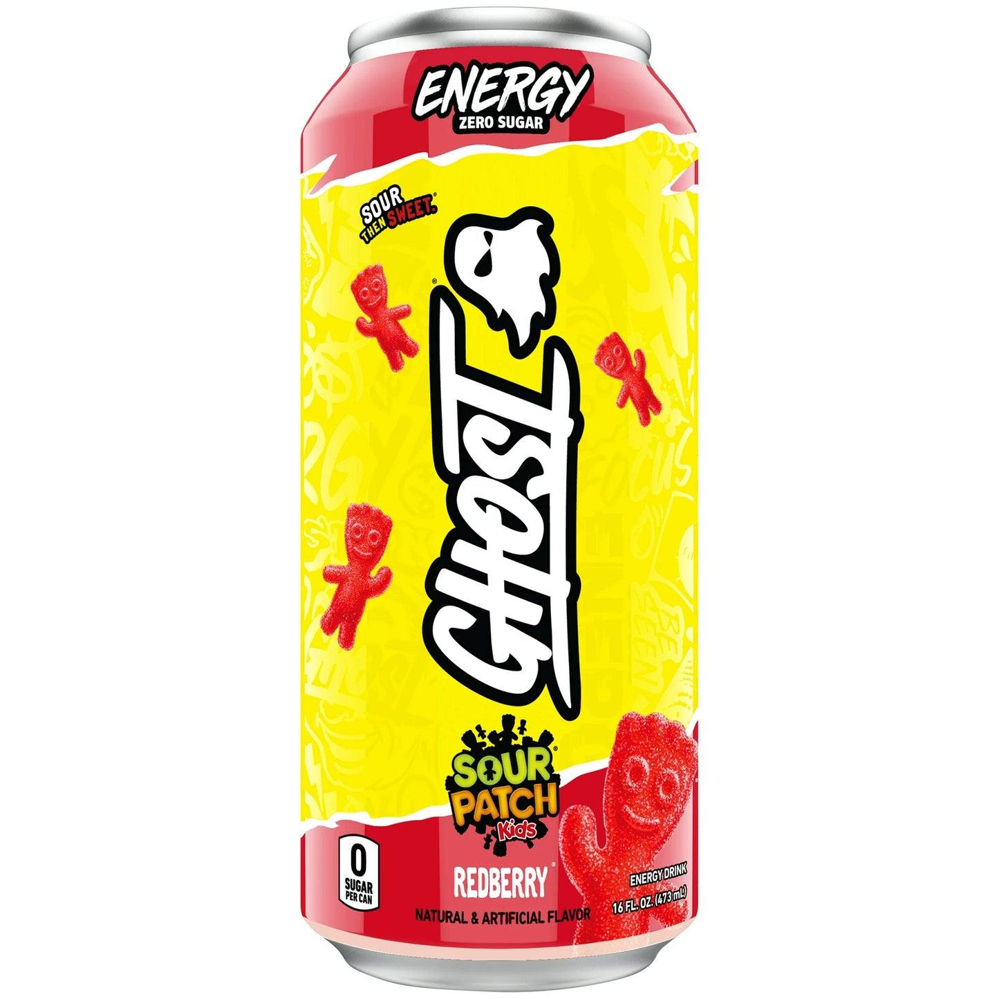 GHOST® ENERGY Zero Sugars Energy Drink, SOUR PATCH KIDS® Redberry, 16 fl oz Can