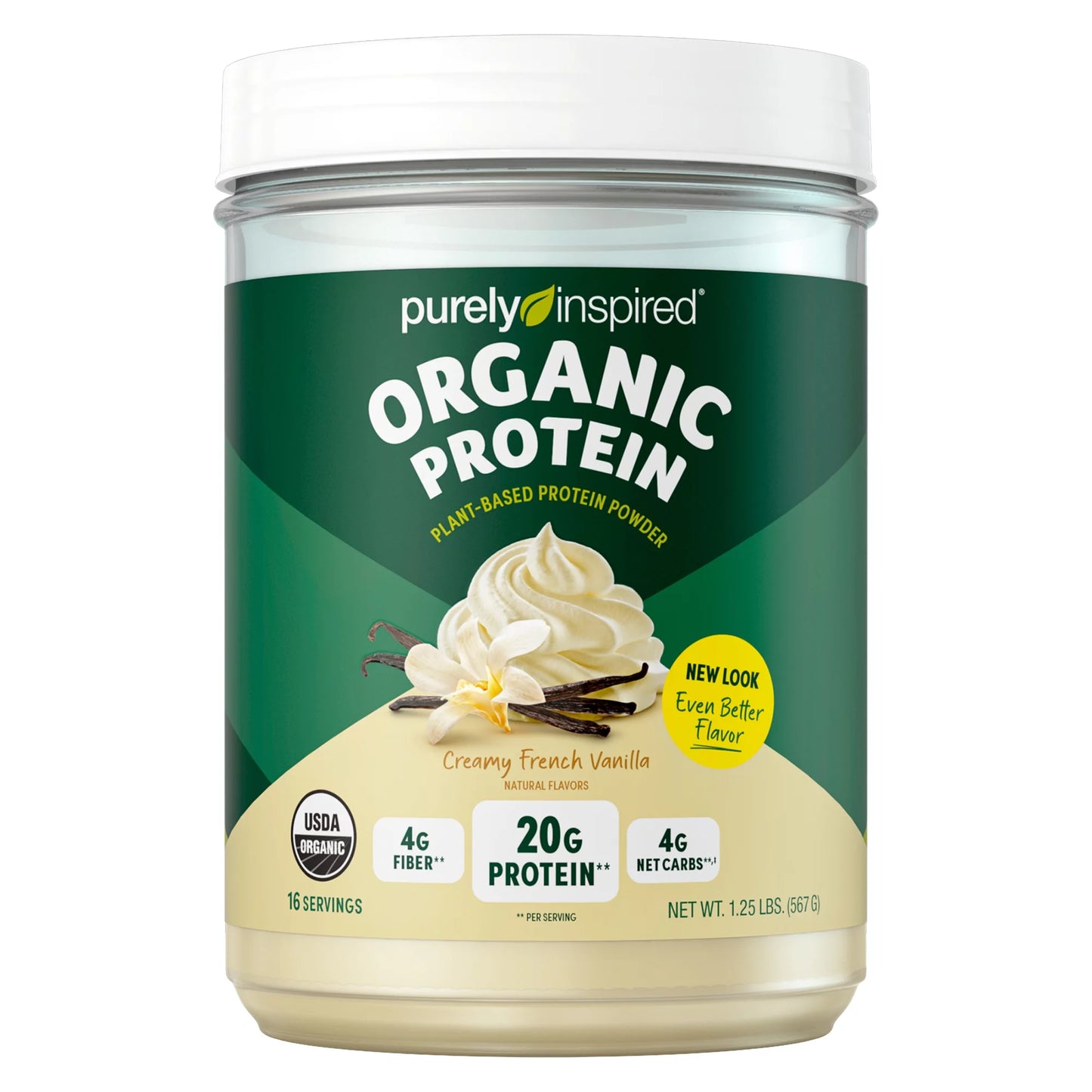 Purely Inspired Organic Plant-Based Protein Powder, Vanilla, 20g Protein, 1.25 lbs, 16 Servings