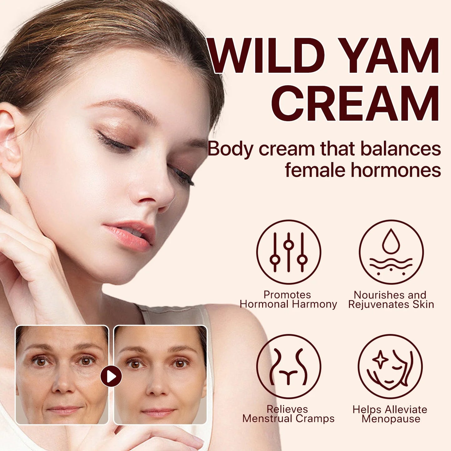 Skin Care Wild Yam Nourishes Skin Muscle Tension And Menopause Beauty For Women 60g