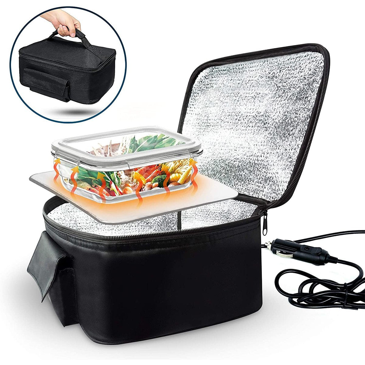 Portable Oven, 12V Car Food Warmer Portable Personal Mini Oven Electric Heated Lunch