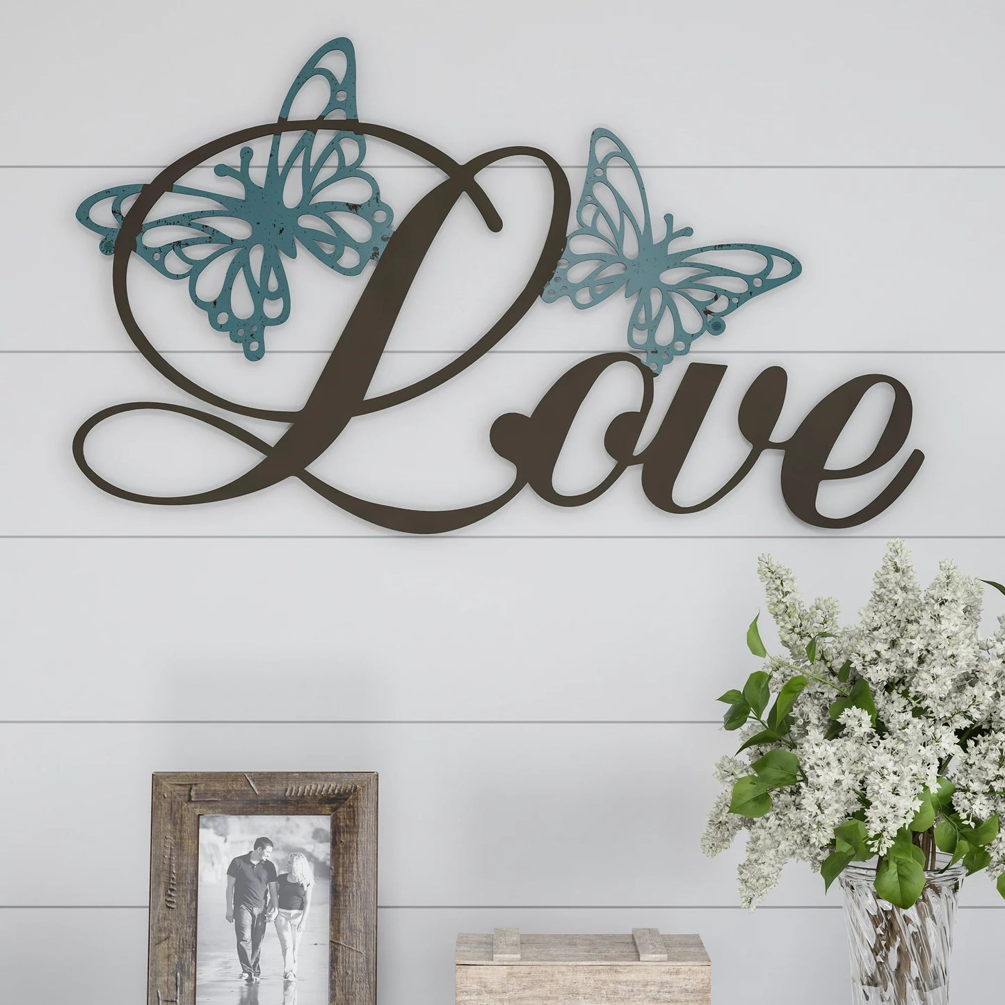 Modern Rustic Metal Cutout Wall Sign - Love